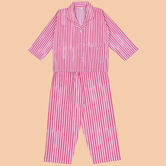 Unisex Printed Top and Bottom Pyjamas Night Dress