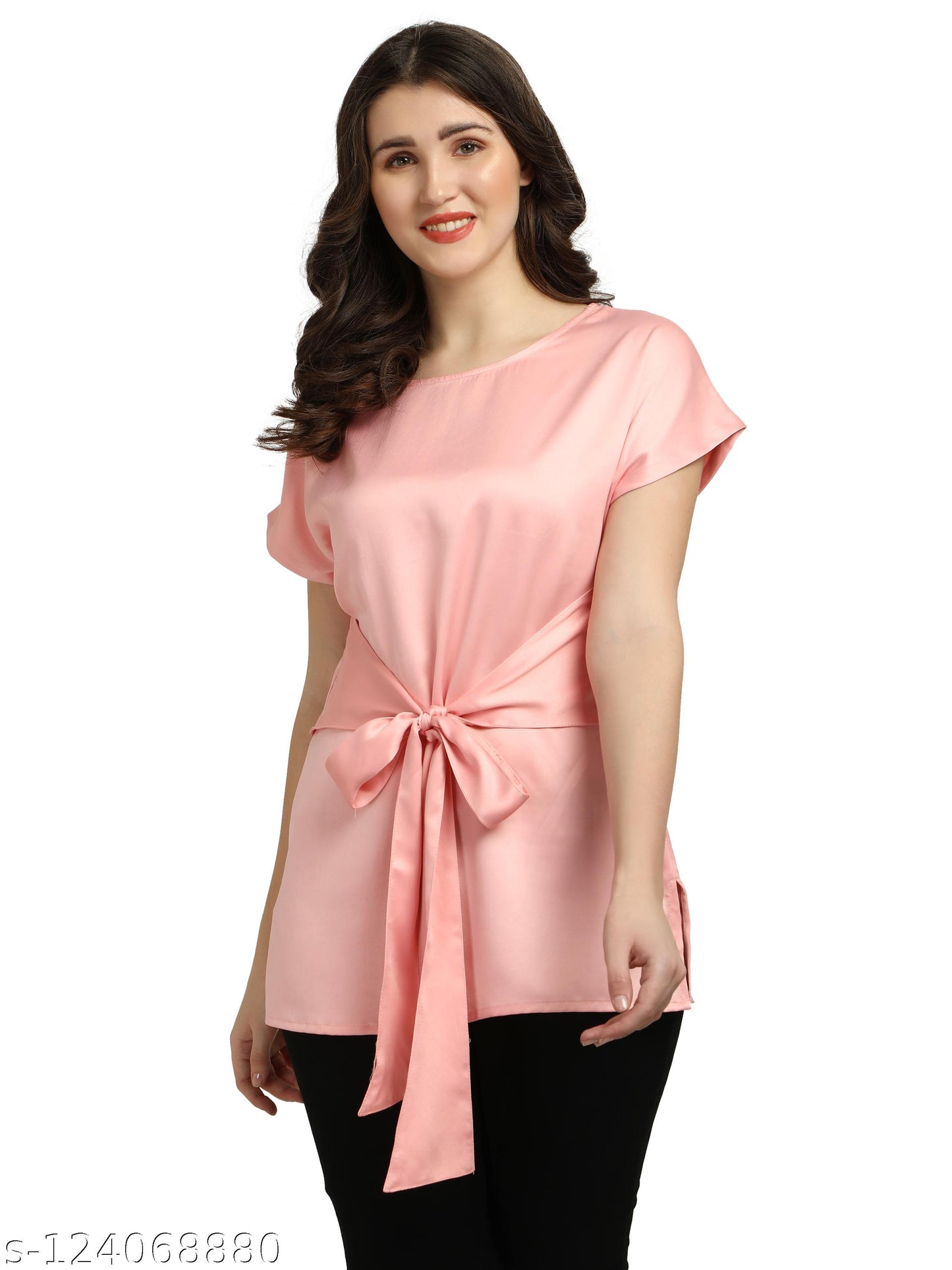 Women Front Tie-Up Top - wtp02pnk