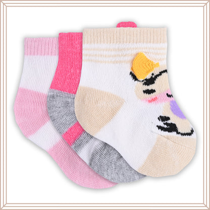 Set of 3 Infants Cartoon Cotton Socks