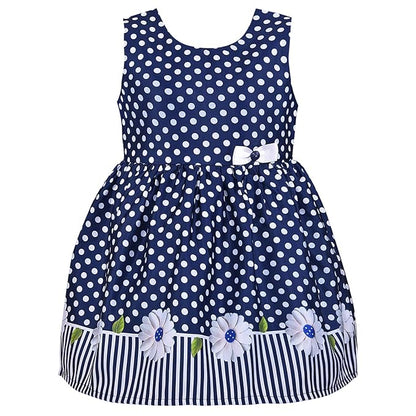 Girl Full Sleeve Polka Print A-Line Frock Dress