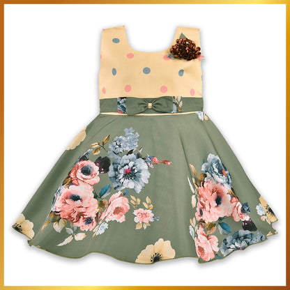 Wish Karo Baby Girls Partywear  Dress Frock (stn754grn)