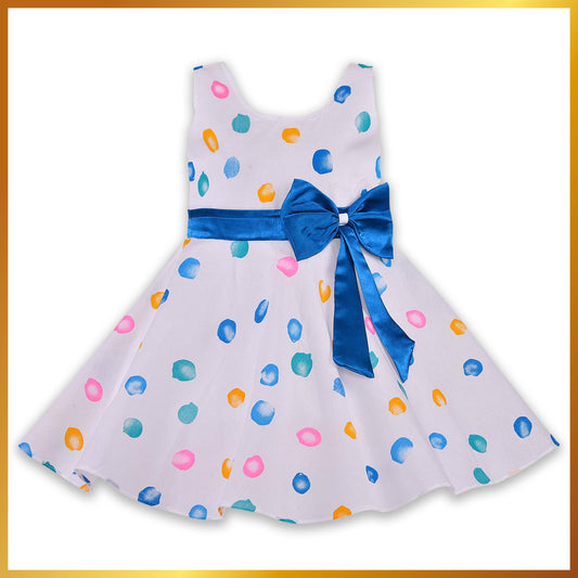 Wish Karo Kids Cotton Dress Frock (stn756blu)