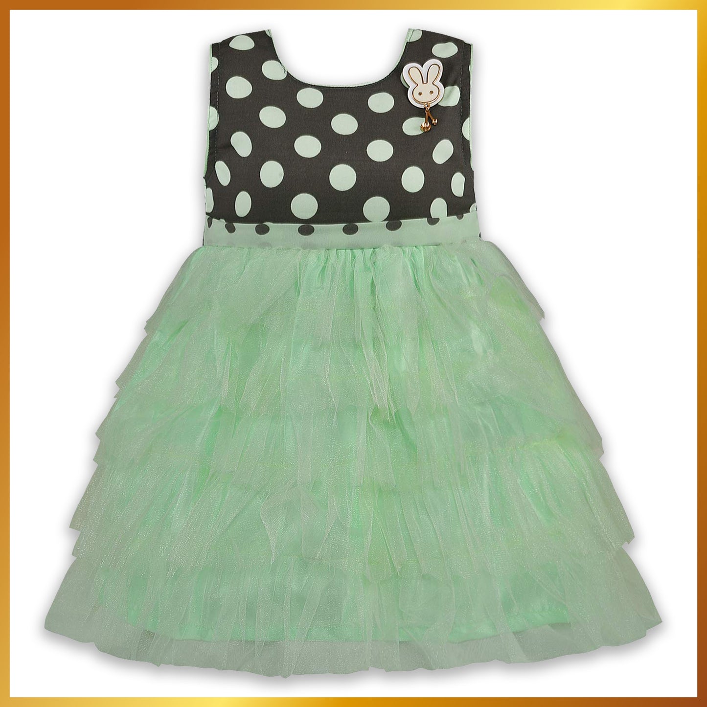 Wish Karo kids Partywear  Dress Frock (stn758grn)