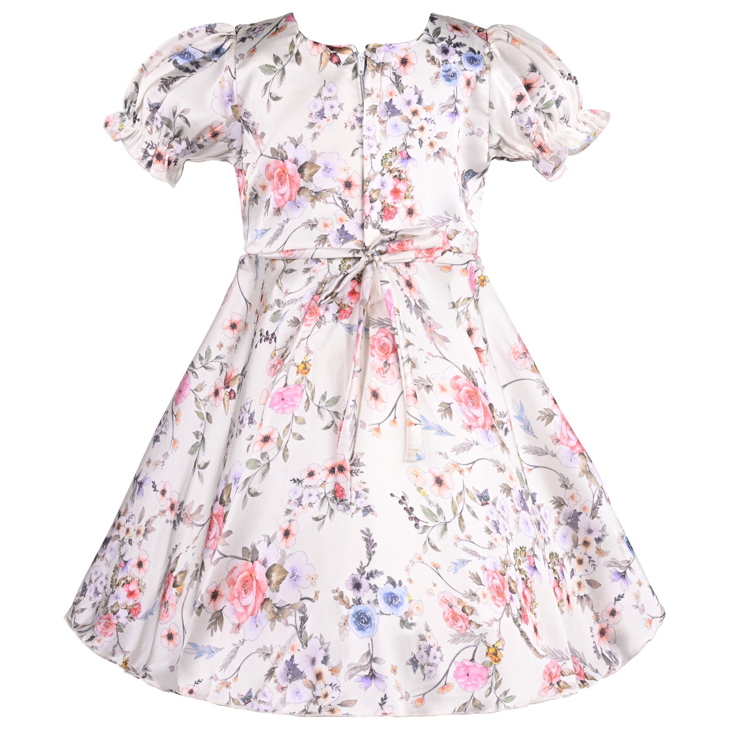 Girls Floral Print A-Line Frock Dress