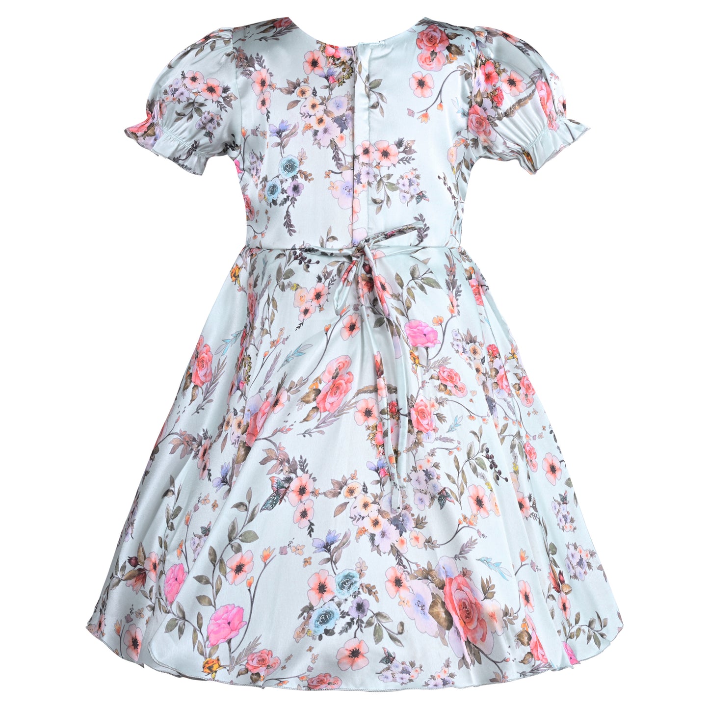 Girls Floral Print A-Line Frock Dress