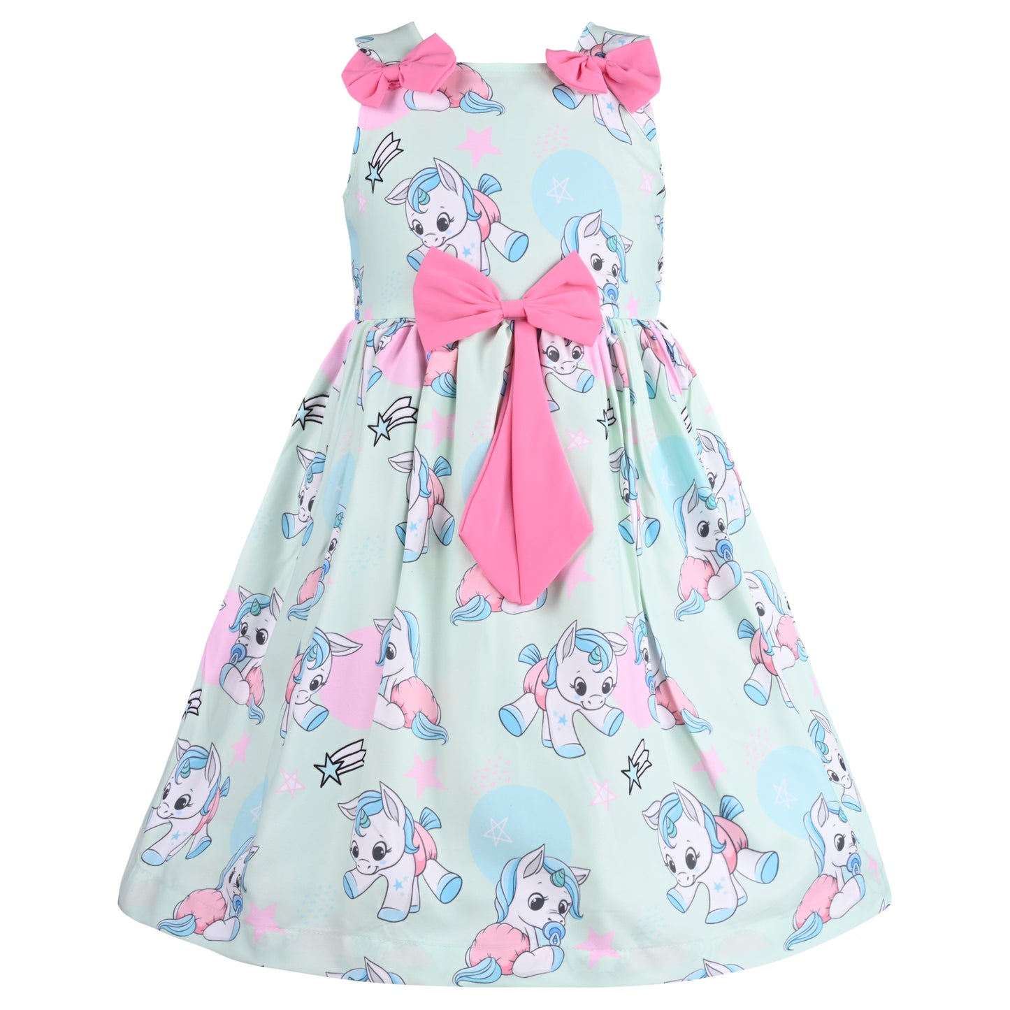 Girls Animal Print Fit and Flare Frock Dress