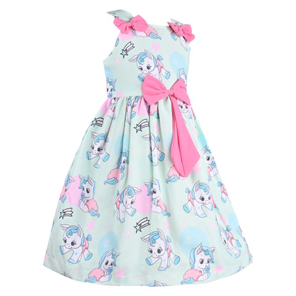 Girls Animal Print Fit and Flare Frock Dress