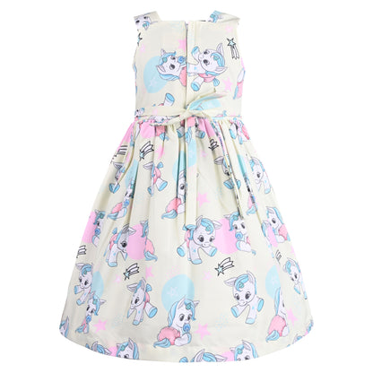 Girls Animal Print Fit and Flare Frock Dress