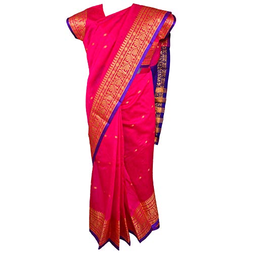 Traditional Art Silk Stitched Saree for Girls-sr02pnk