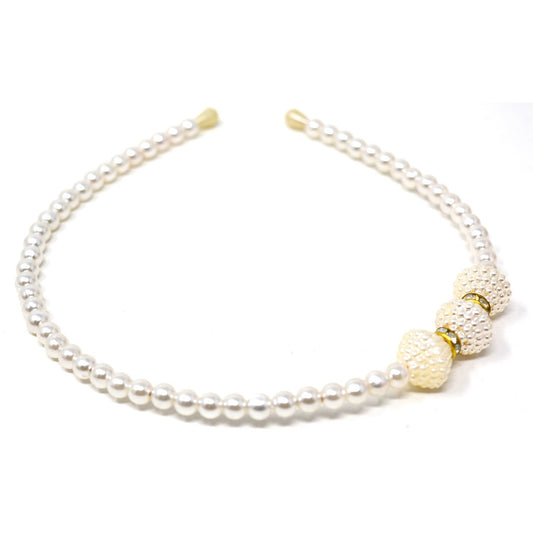 White Imitation Pearl Headband -  Wish Karo Dresses
