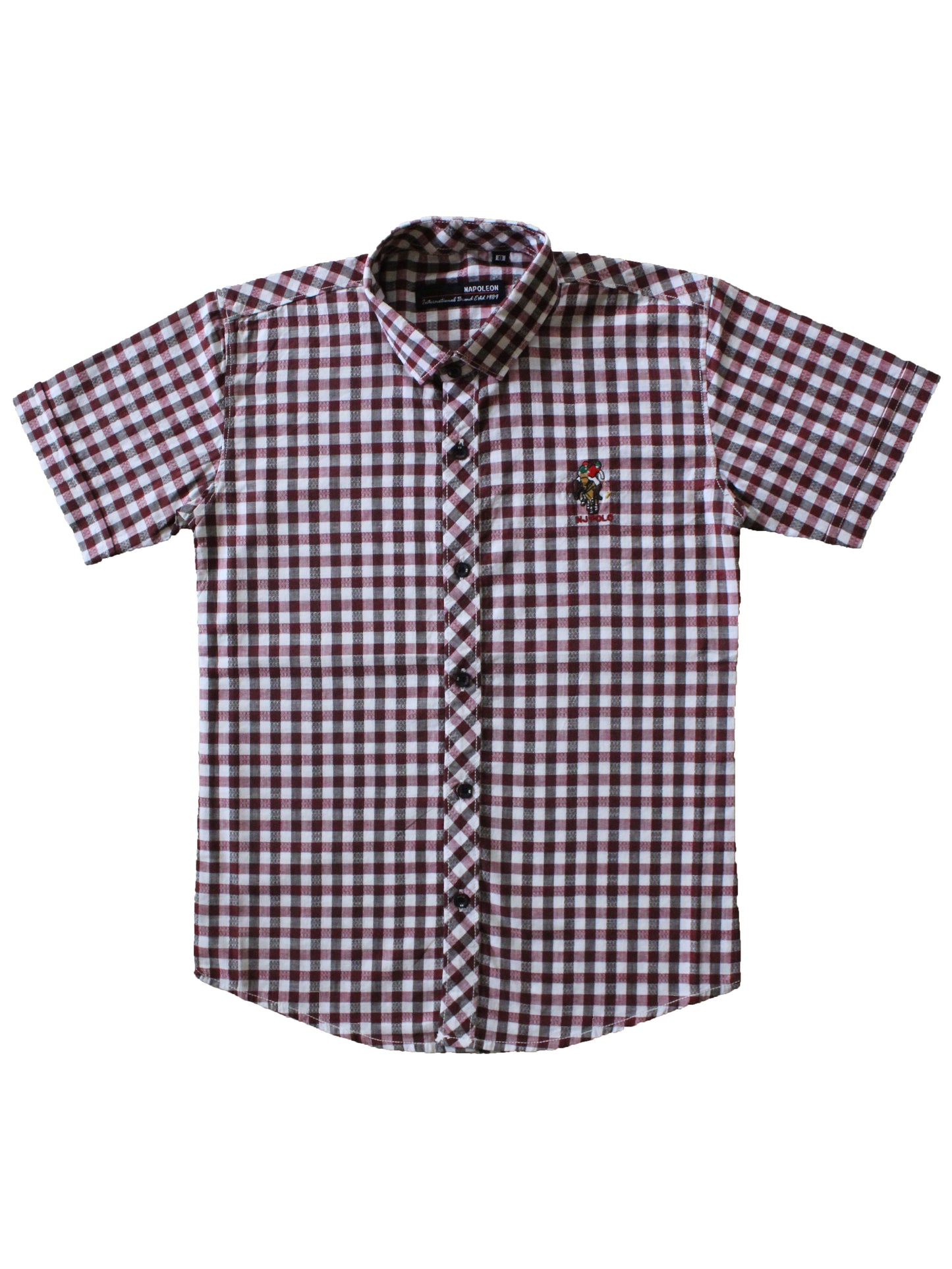 Wish Karo | Boys Checked Shirt Maroon