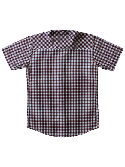 Wish Karo | Boys Checked Shirt Maroon