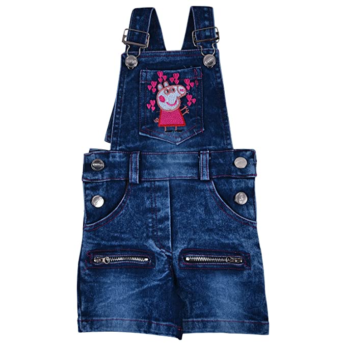 Wish Karo Baby Girls Dungaree Dress for Girls-(csl293pnk)