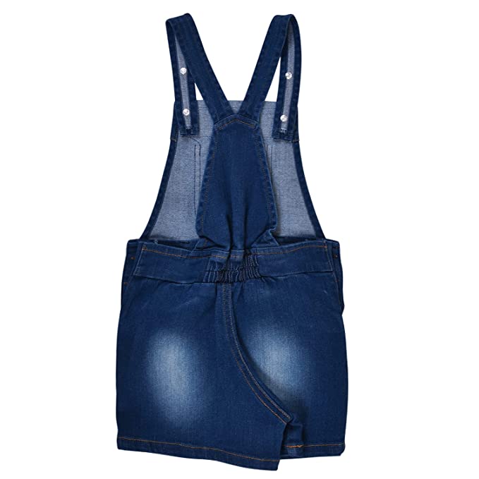 Wish Karo Baby Girls Dungaree Dress for Girls-(csl294blu)