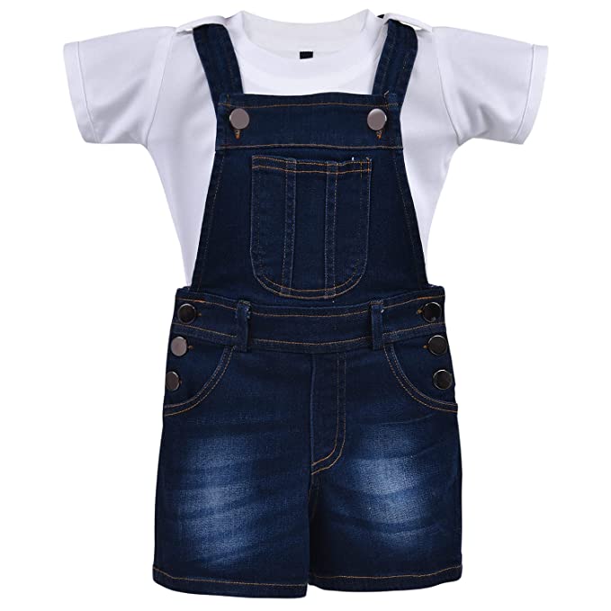 Wish Karo Baby Girls Dungaree Dress for Girls-(csl294nb)