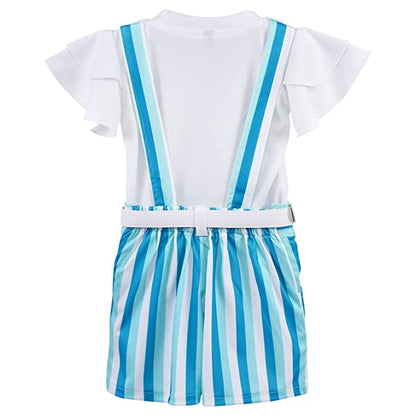 Wish Karo Baby Girls Dungaree Dress for Girls-(csl296blu)