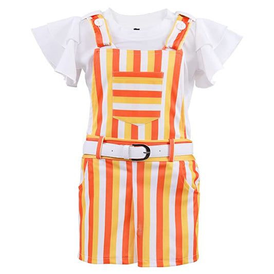 Wish Karo Baby Girls Dungaree Dress for Girls-(csl296org)