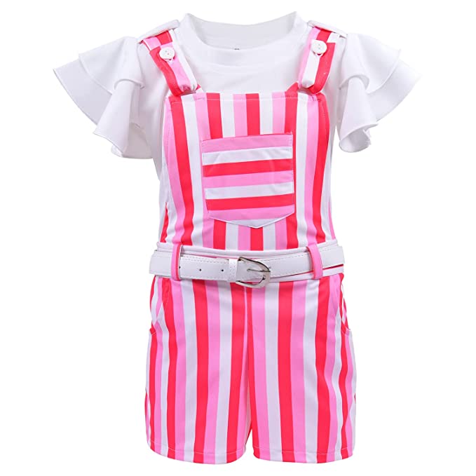 Wish Karo Baby Girls Dungaree Dress for Girls-(csl296pnk)