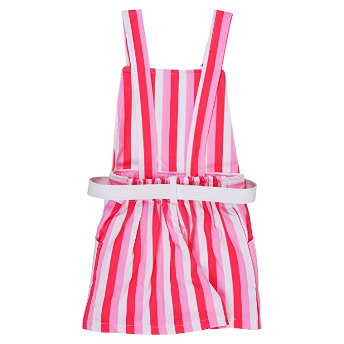 Wish Karo Baby Girls Dungaree Dress for Girls-(csl296pnk)