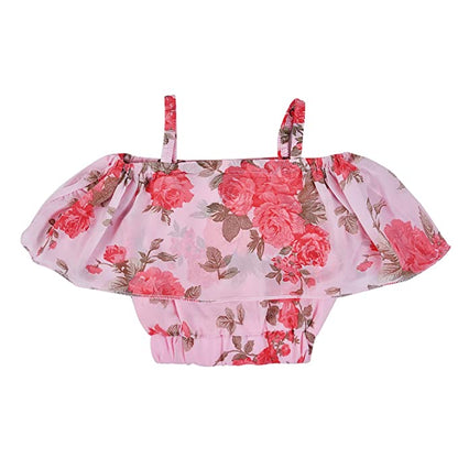 Wish Karo Baby Girls Top and Long Skirt Dress For Girls-(csl305bpnk)
