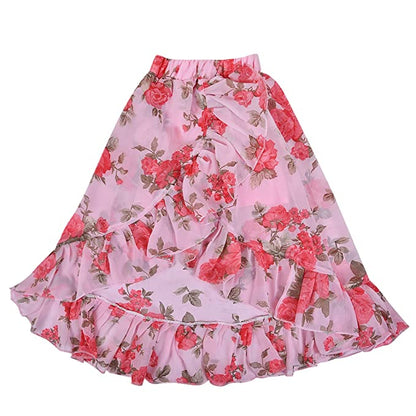 Wish Karo Baby Girls Top and Long Skirt Dress For Girls-(csl305bpnk)