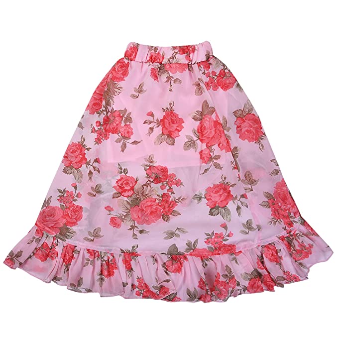 Wish Karo Baby Girls Top and Long Skirt Dress For Girls-(csl305bpnk)