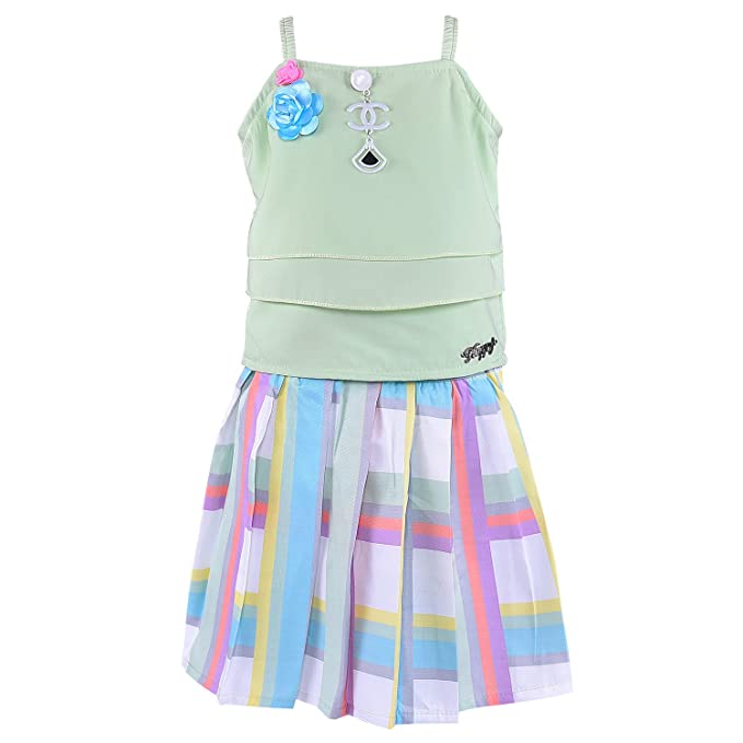 Wish Karo Baby Girls Top and Skirt Dress For Girls-(csl307grn)