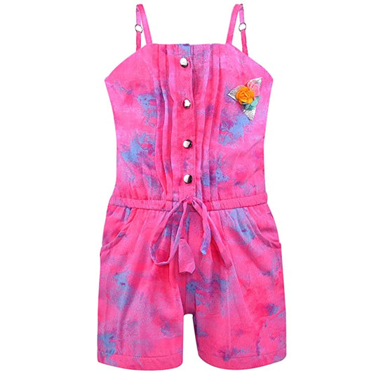 Wish Karo Baby Girls Dungaree Dress for Girls-(csl329pnk)