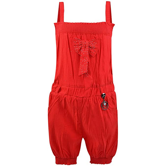 Wish Karo Baby Girls Dungaree Dress for Girls-(csl330rd)