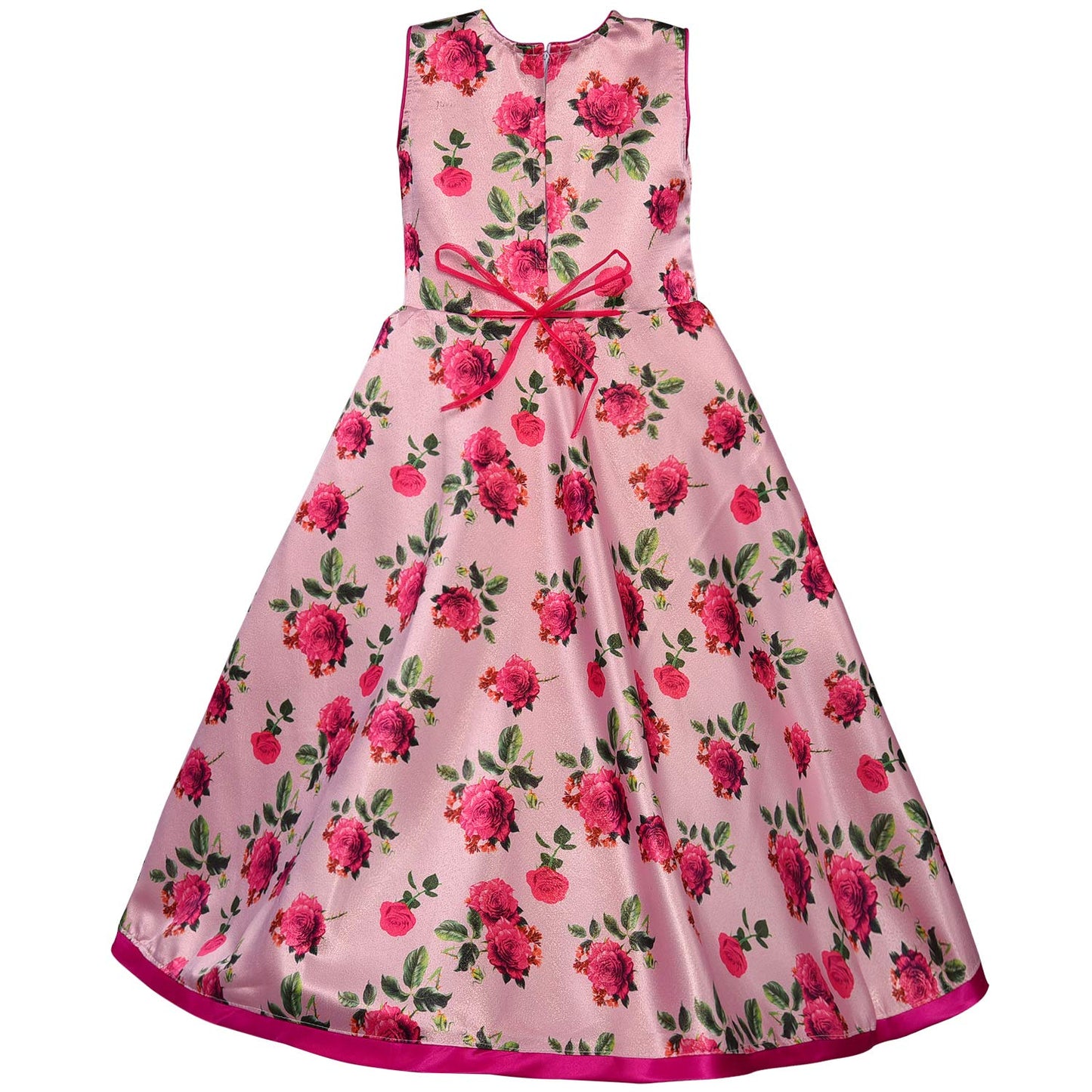 Wish Karo Girls Long Dress Birthday Frocks for Girls - Net - (LF181pnk)