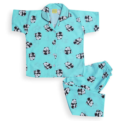 Wish Karo Cotton Night Suits for Boys & Girls-(ND15blu)