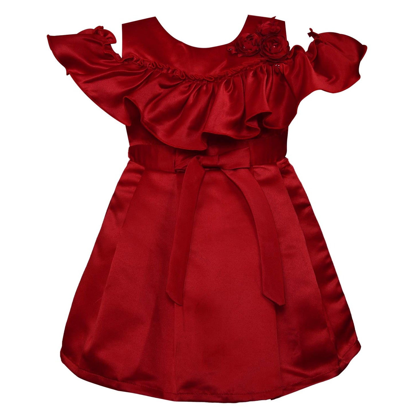 Baby Girls Frock Dress-stn712mrn - Wish Karo Party Wear - frocks Party Wear - baby dress